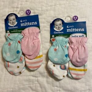 NEW Gerber Baby Girls Mittens Bundle NWT